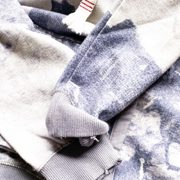 Distressed Country Western Horses Retro Vintage Blanket Fleece Reworked Hoodie - Picture 4 of 4